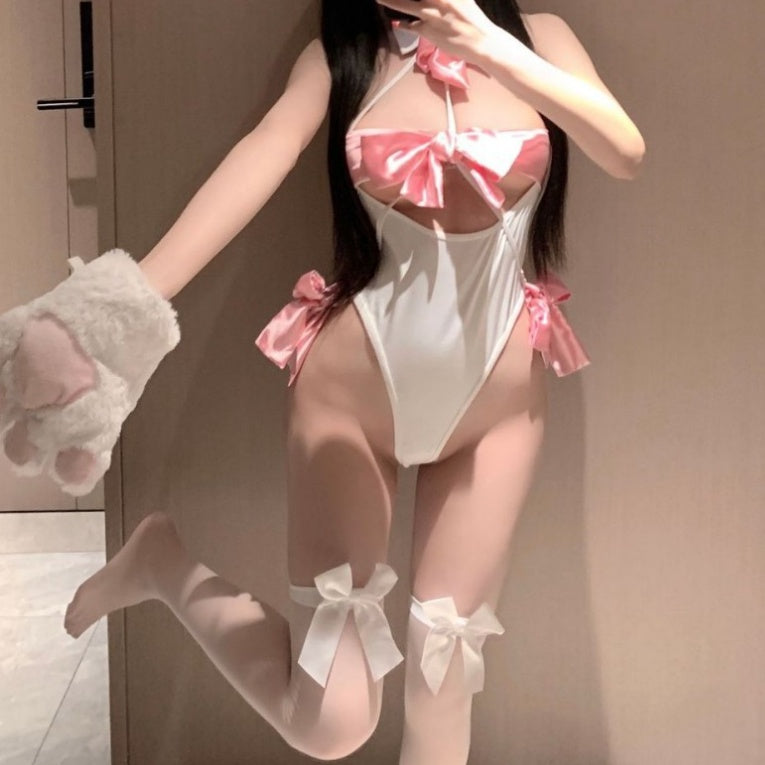 Cat-Ear Costume Bodysuit Set