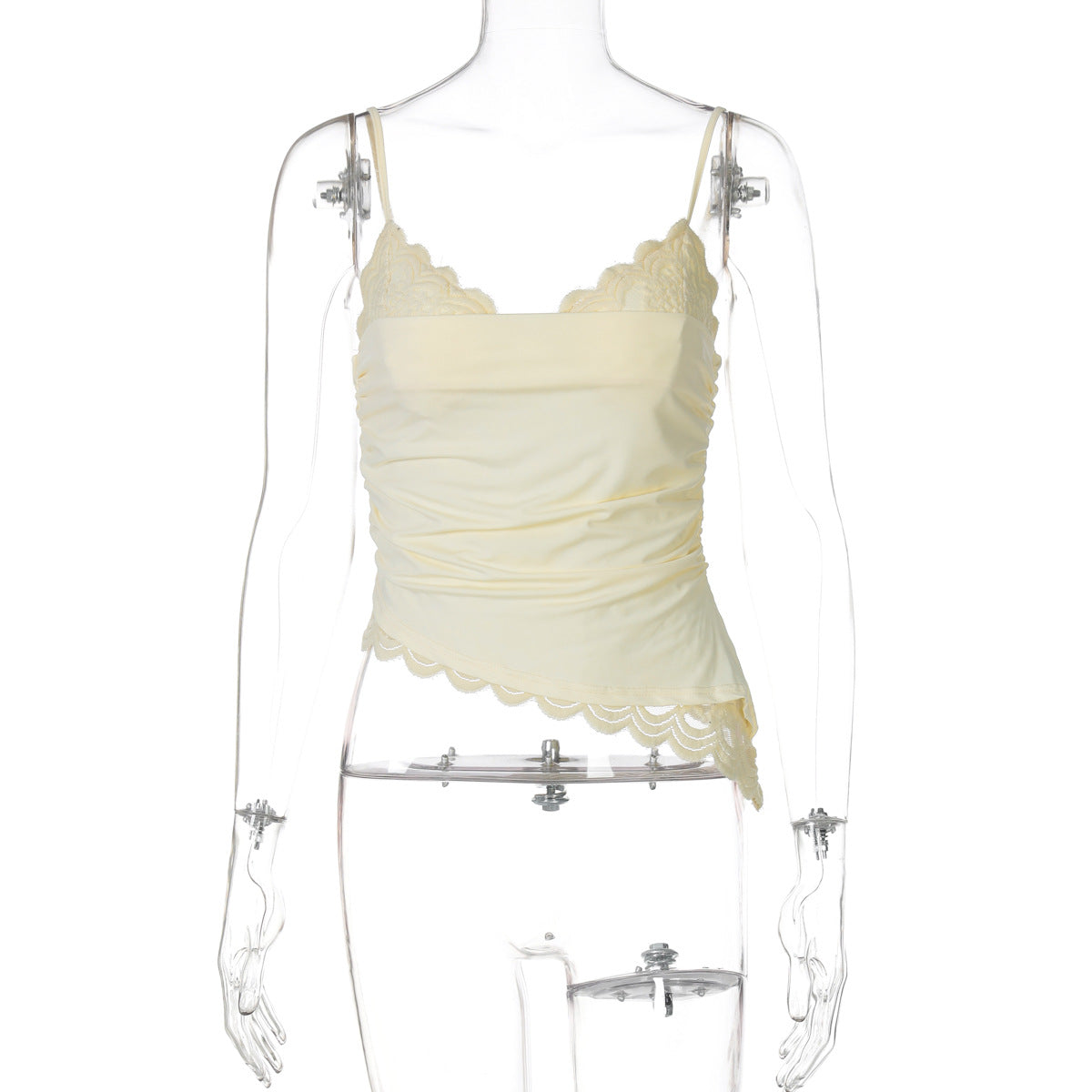 Lace-Trim Ruched Camisole