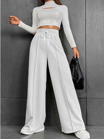 Drawstring Wide-Leg Pants