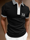 Striped Zip-Neck Polo