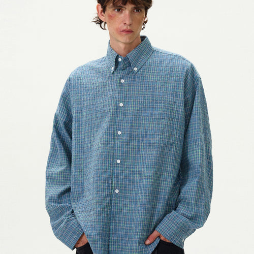 Checked Button-Up Shirt