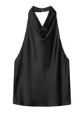 Draped Satin Halter Top