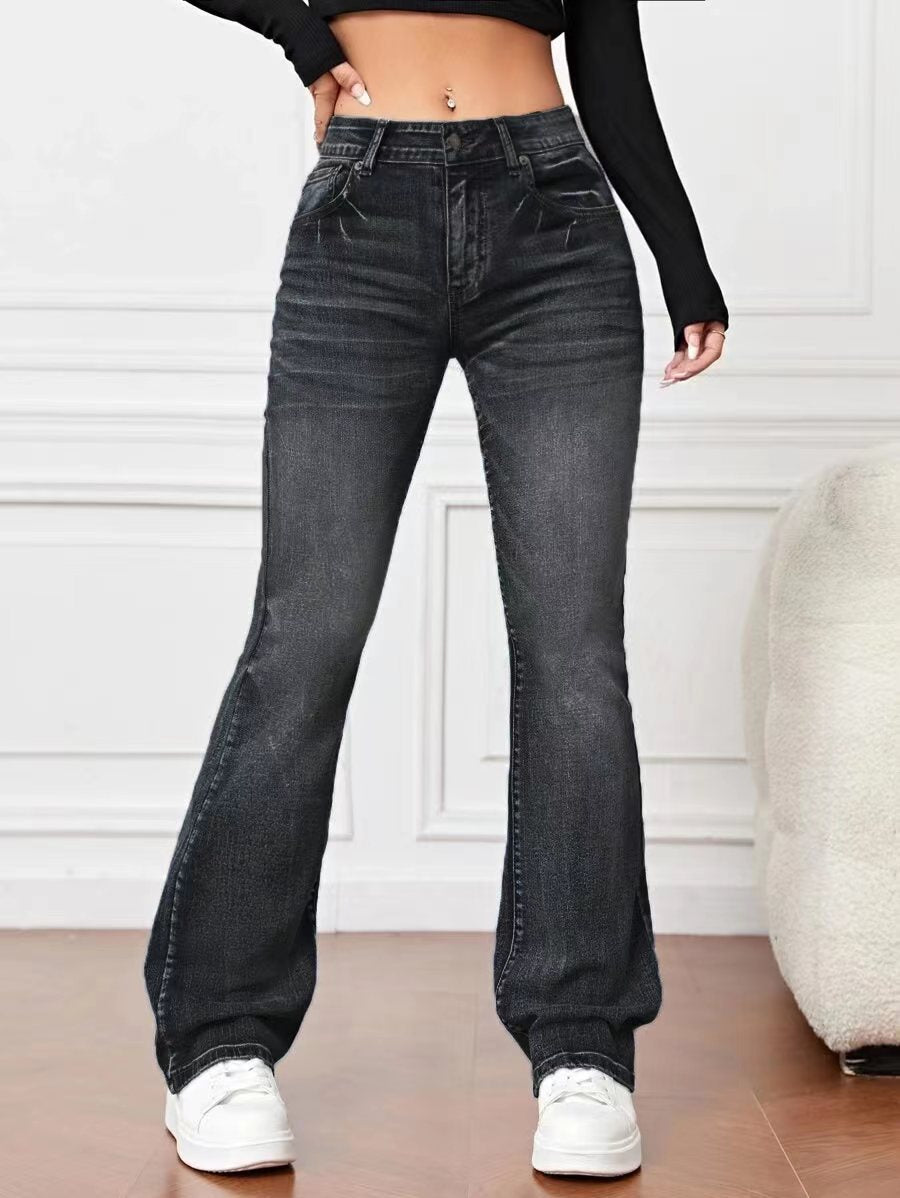High-Waisted Stretch Bootcut Jeans