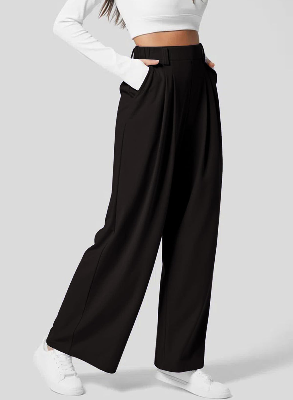 Textured Wide-Leg Pants