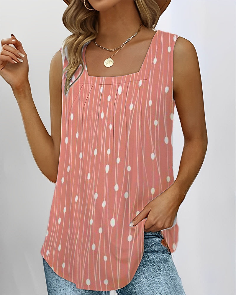 Relaxed Polka-Dot Tank Top