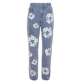 Floral-Print Straight-Leg Jeans
