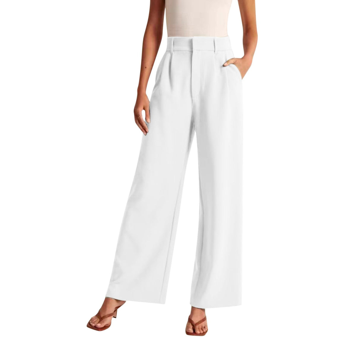 Pleated Wide-Leg Pants
