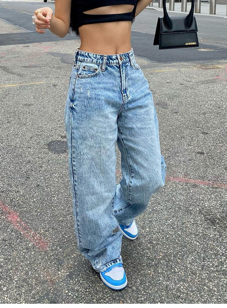 High-Waisted Relaxed Jeans