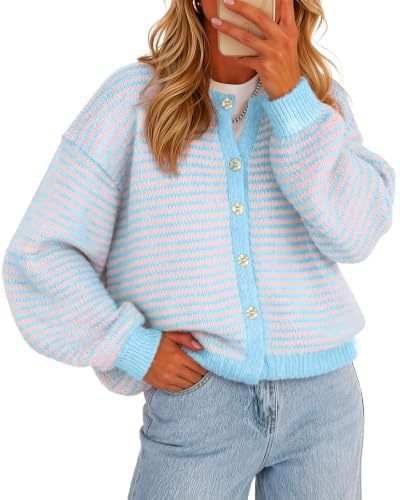 Striped Button Cardigan