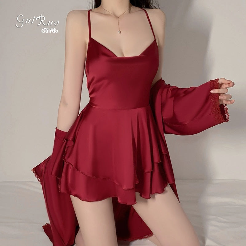 Ruffle Nightdress & Robe — Separates