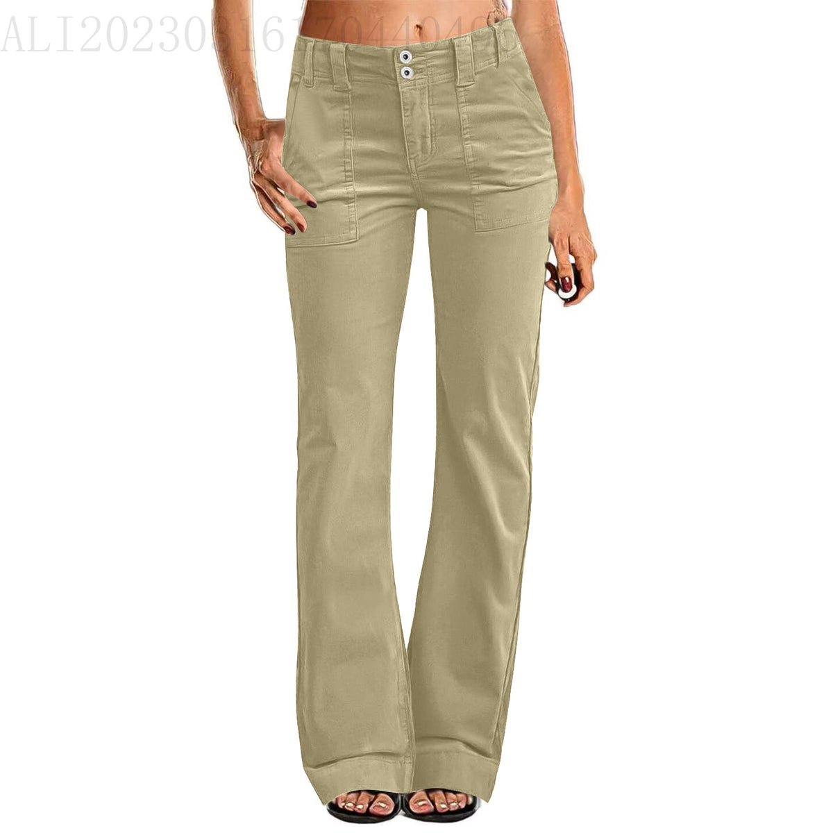 Zip-Pocket Bootcut Pants