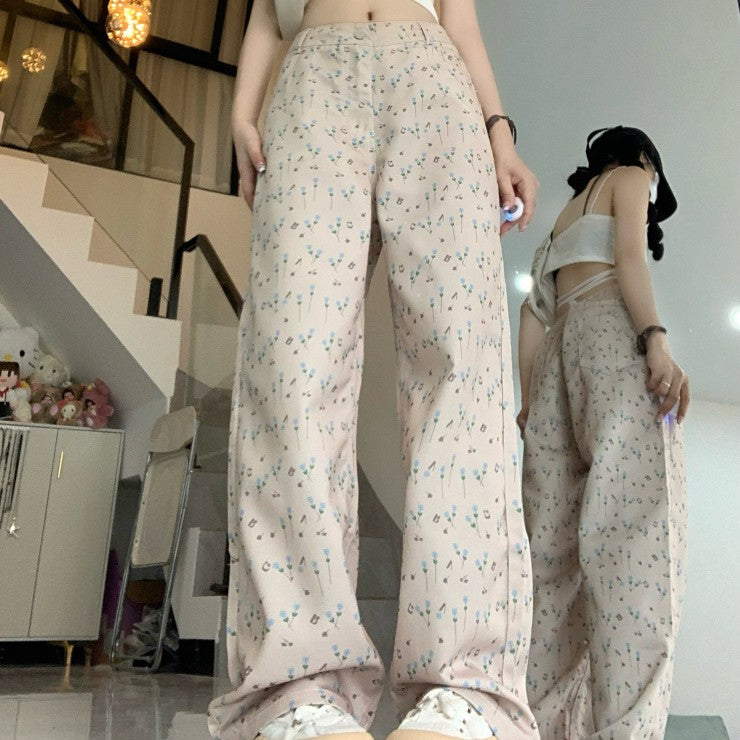 Floral Wide-Leg Pants