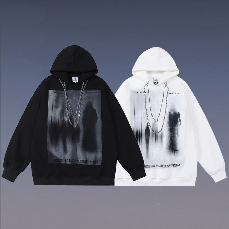 Ghost-Print Zip Hoodie