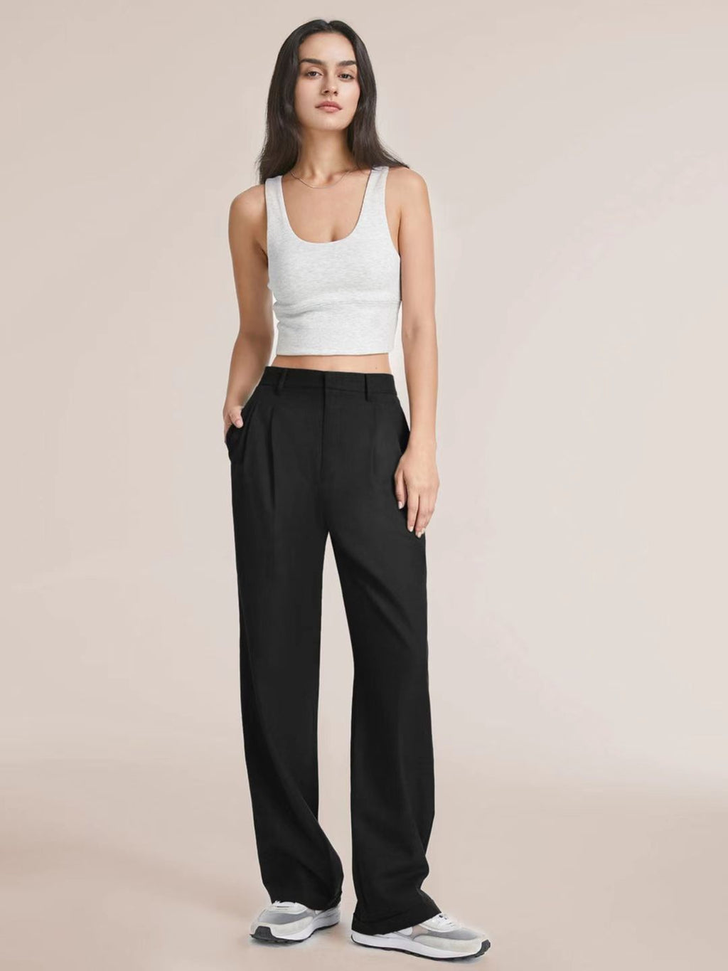 Pleated Wide-Leg Pants