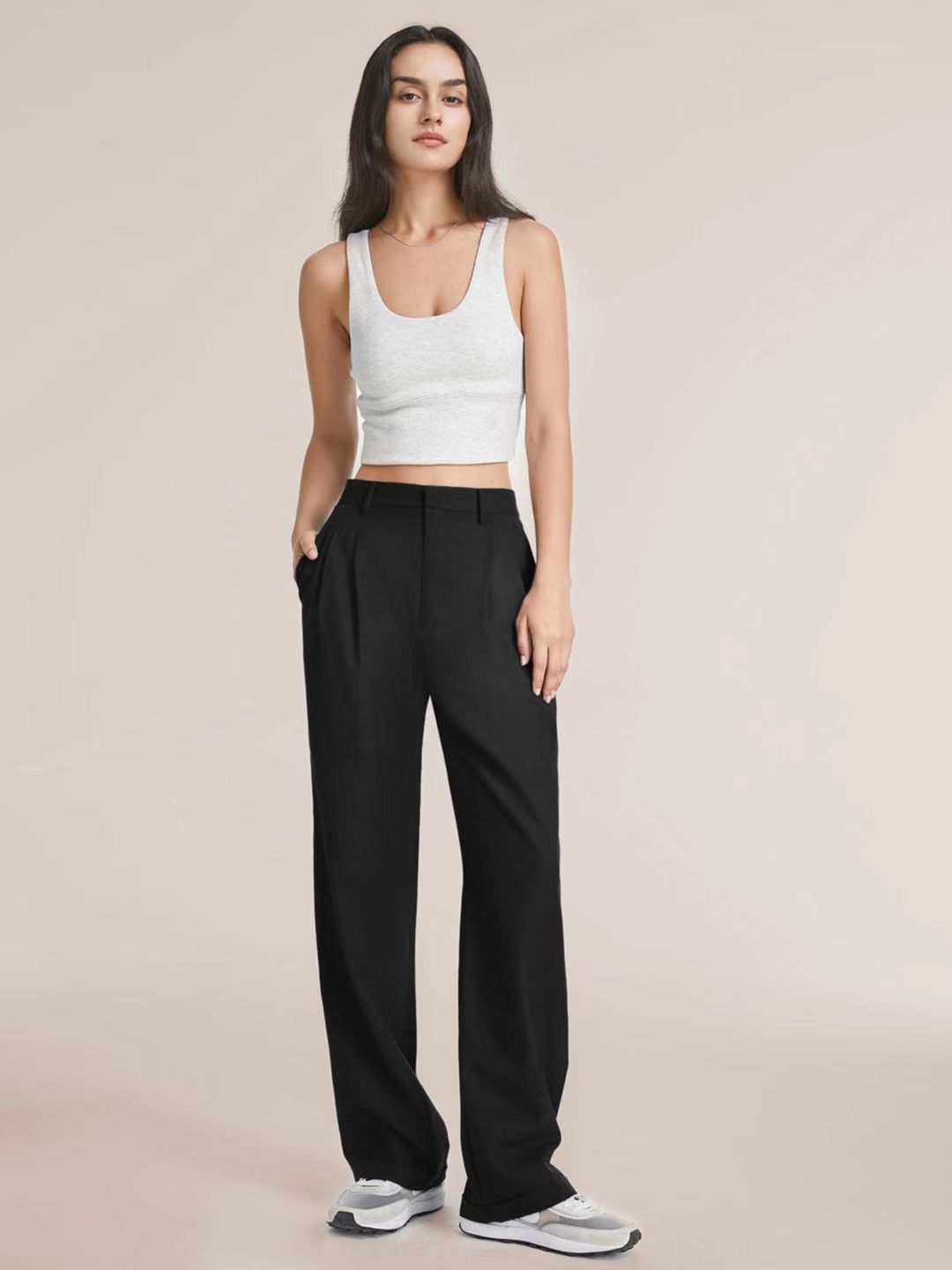 Pleated Wide-Leg Pants
