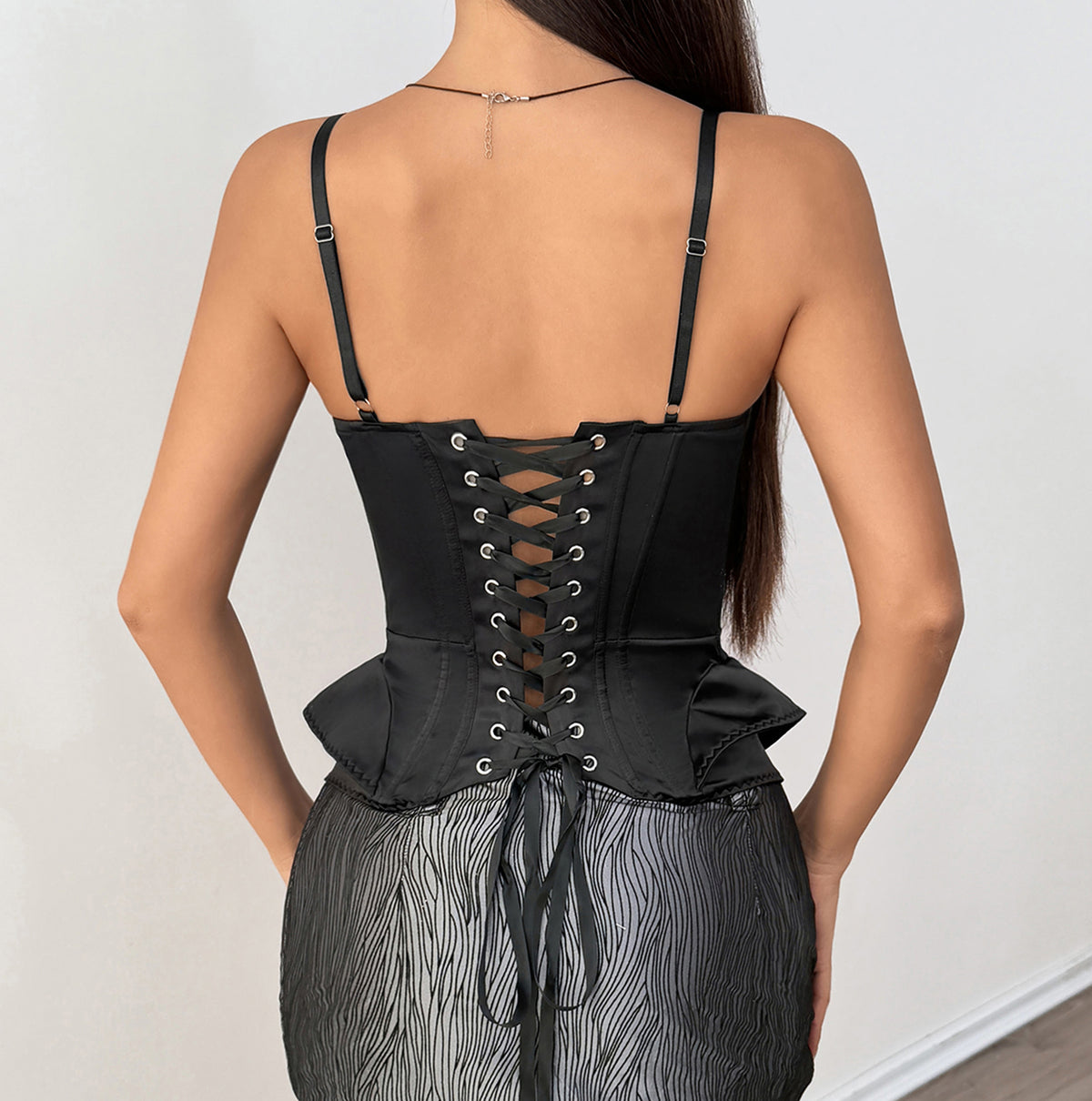 Lace-Trim Mesh Camisole