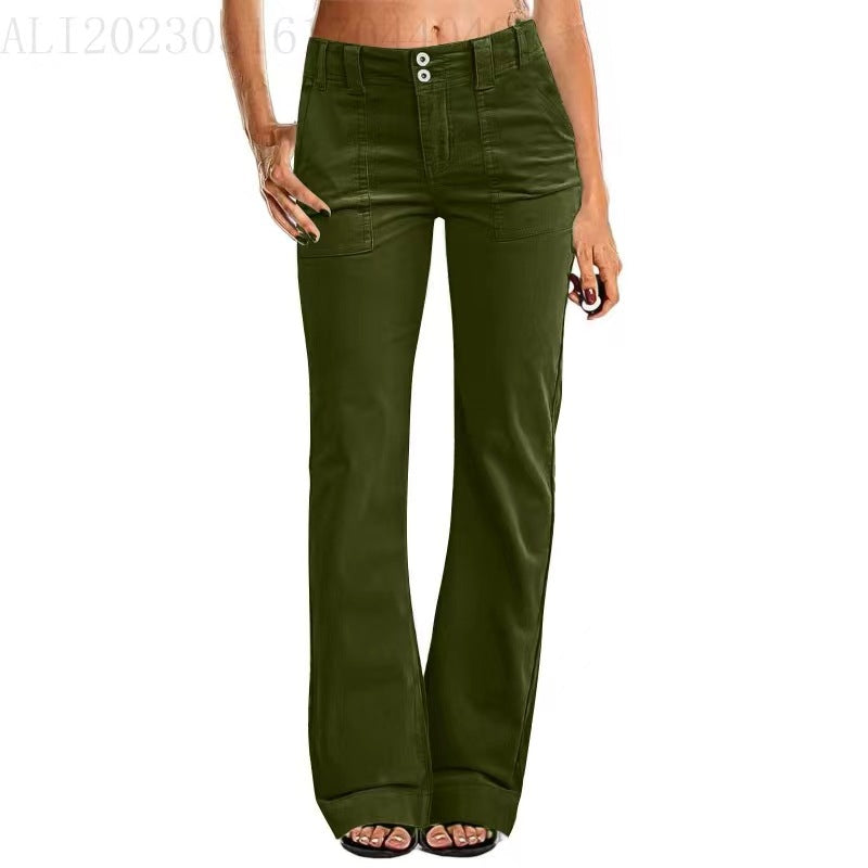 Zip-Pocket Bootcut Pants