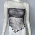 Rhinestone Fishnet Bandeau Top