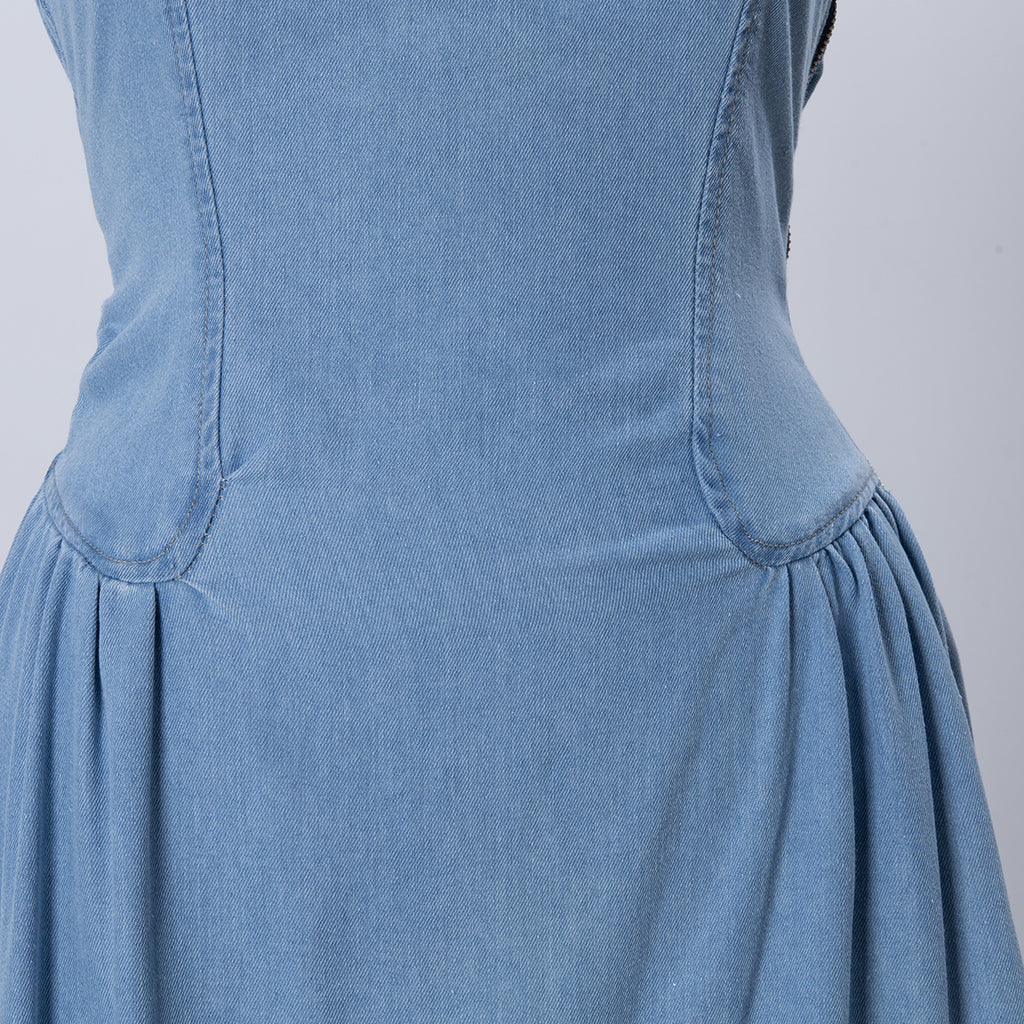 Sleeveless Denim Maxi Dress