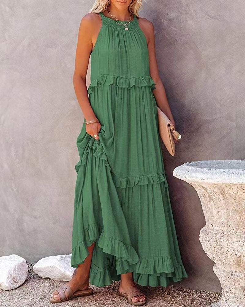Tiered Sleeveless Maxi Dress
