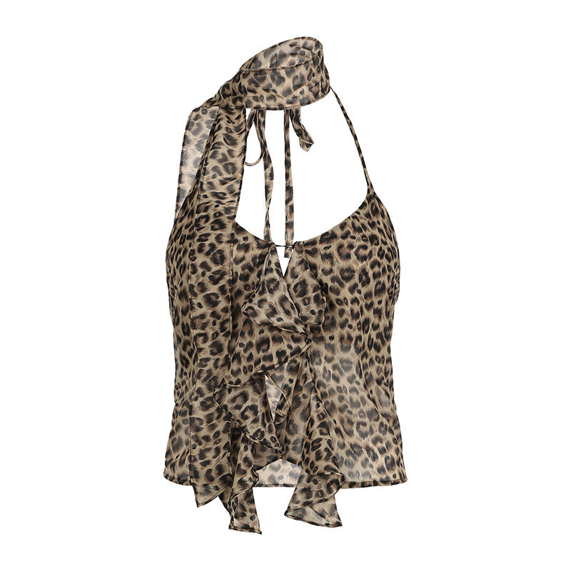 Leopard-Print Halter Top