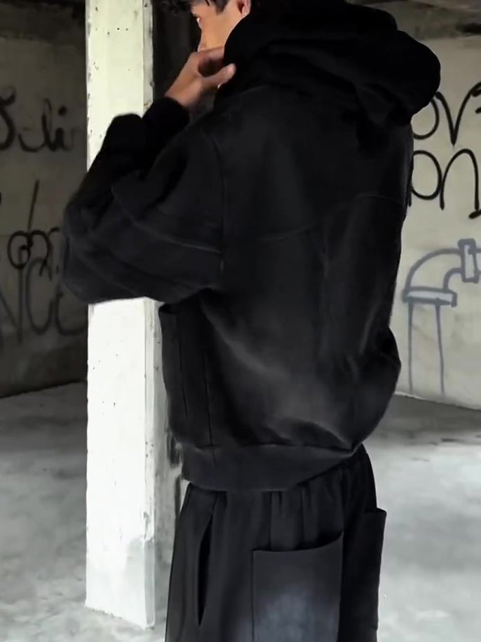 Panelled Cropped Hoodie