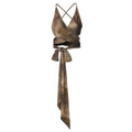 Sheer Wrap-Detail Halter Top