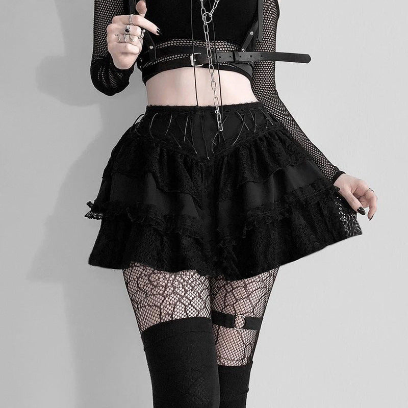 Tiered Lace Mini Skirt