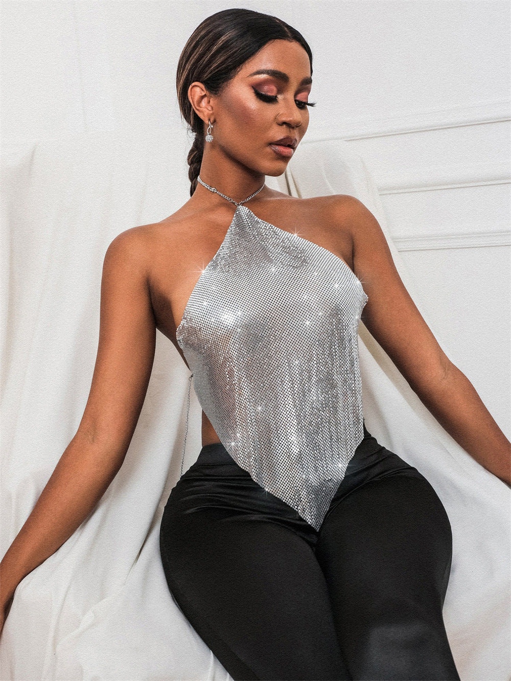 Sequin Halter Top
