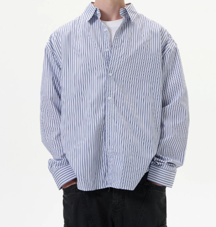 Relaxed Striped Button-Up Shirt