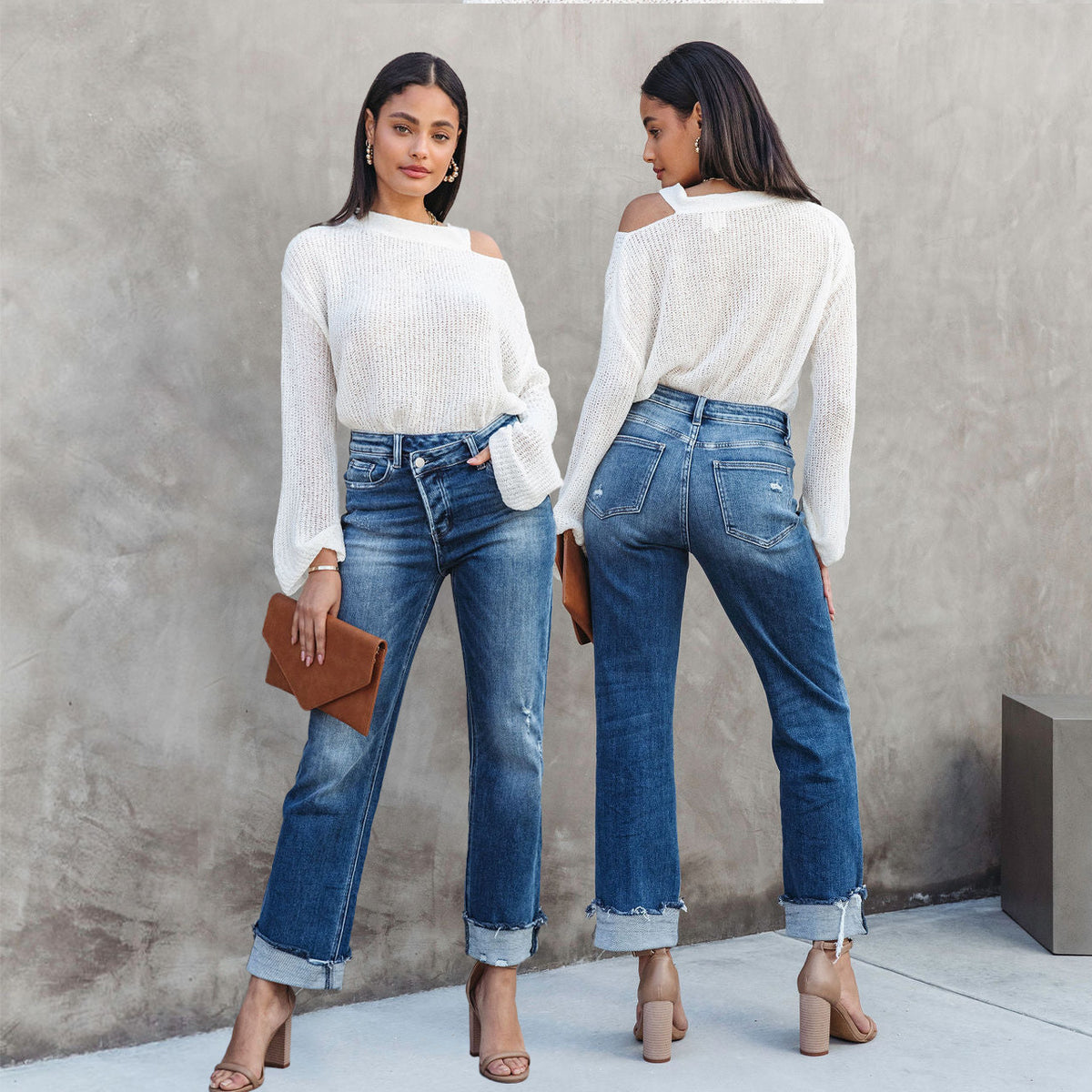 Relaxed Cuffed Jeans