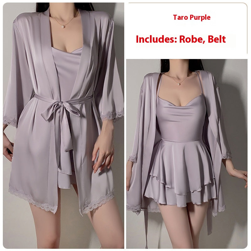 Ruffle Nightdress & Robe — Separates