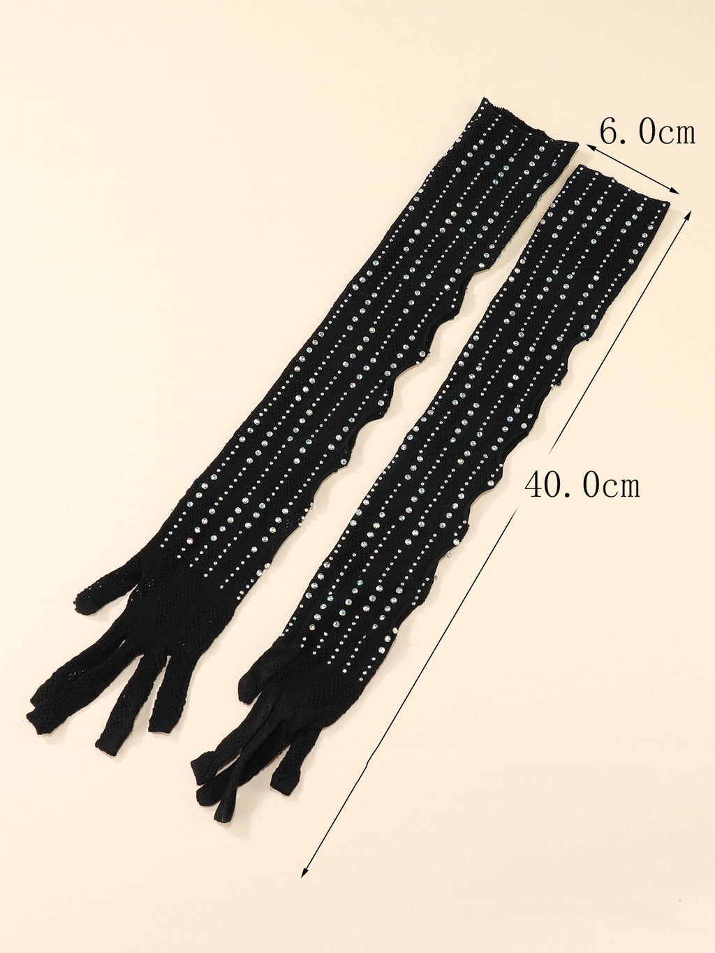 Cutout Floral-Mesh Long Gloves