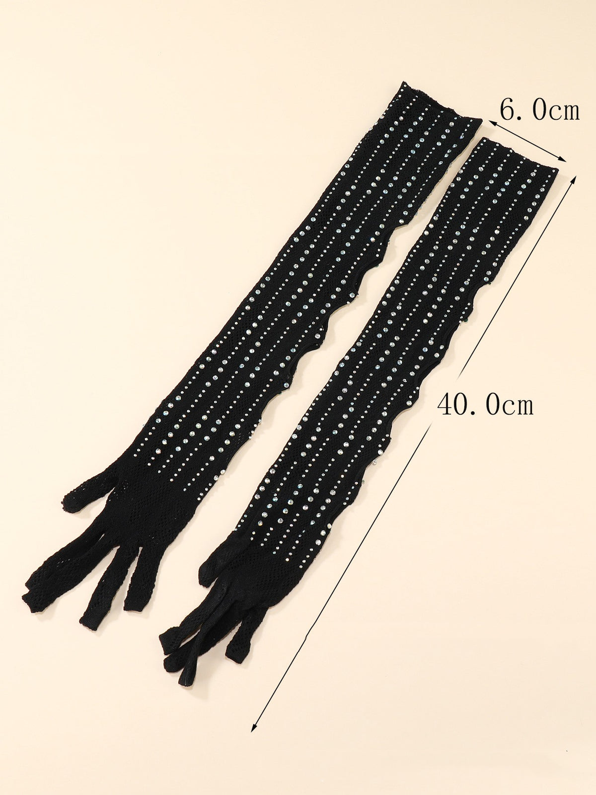 Cutout Floral-Mesh Long Gloves