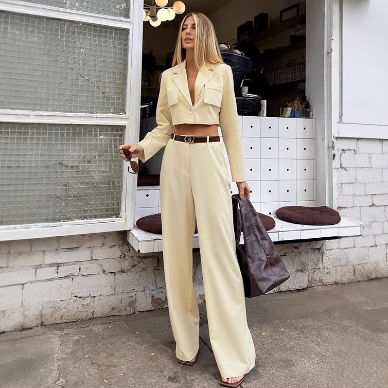 Cropped Jacket & Pants Set