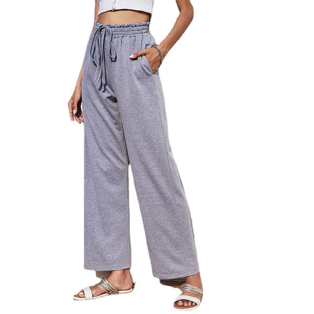 Drawstring Straight-Leg Lounge Pants