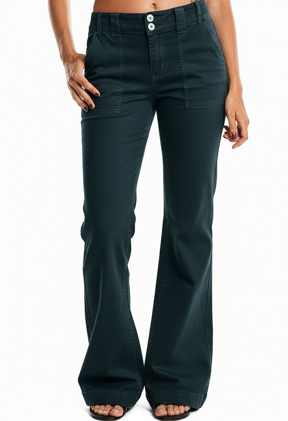 Zip-Pocket Bootcut Pants