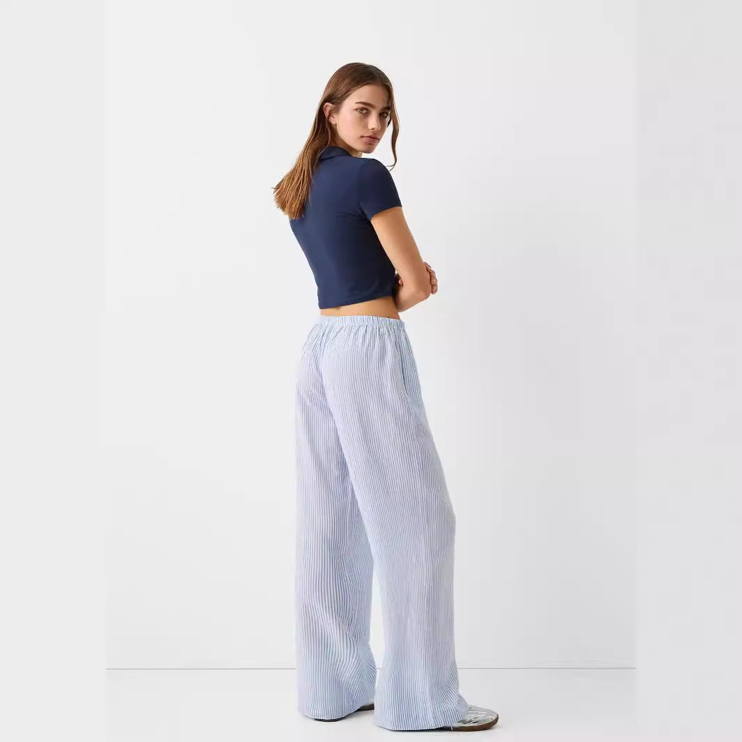 Pinstripe Pull-On Pants