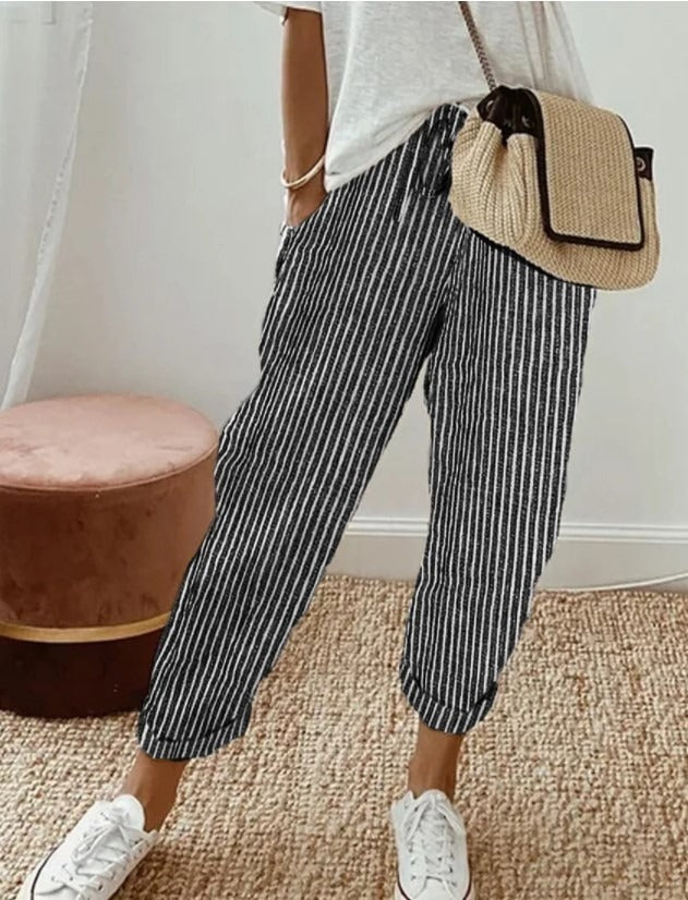 Striped Drawstring Pants