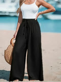 Drawstring-Look Wide-Leg Pants
