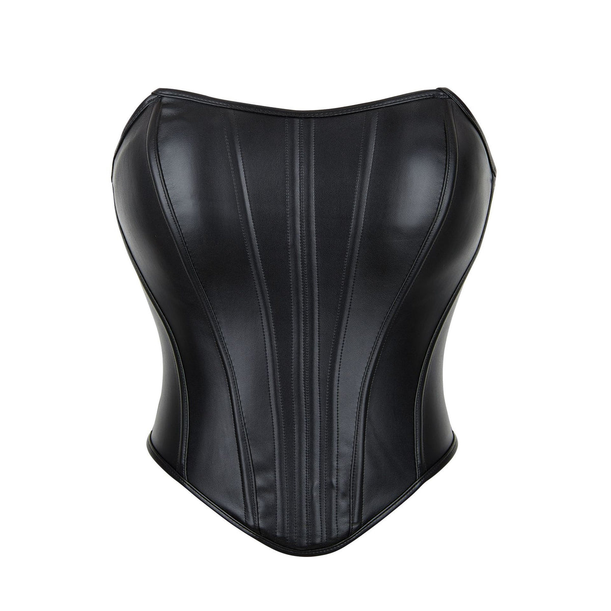 Leather-Look Strapless Corset Top