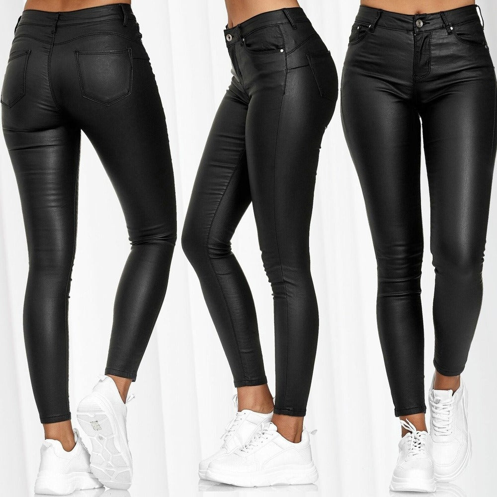 Faux Leather Skinny Ankle Pants