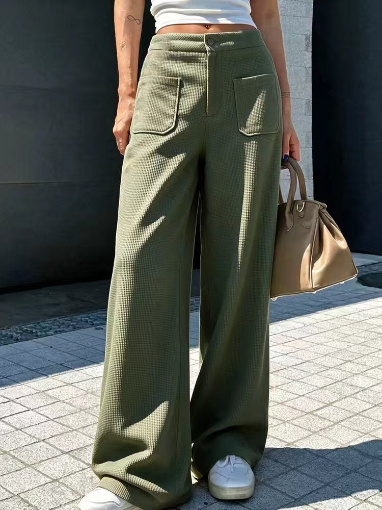 Patch-Pocket Wide-Leg Pants