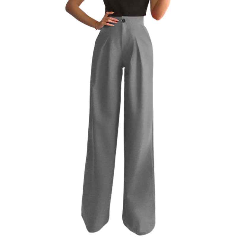 Pleated Wide-Leg Suit Pants