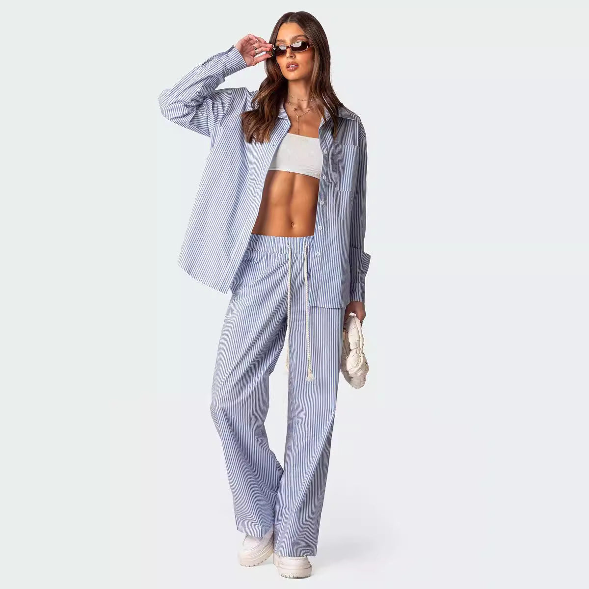 Striped Drawstring Pants