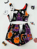 Halloween Print Tank & Shorts Pajama Set