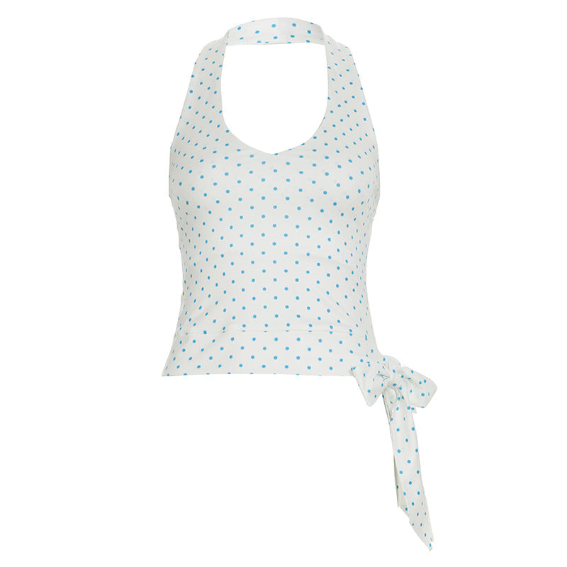 Polka-Dot Halter Top
