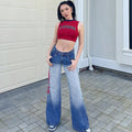 Gradient-Wash Graphic Jeans