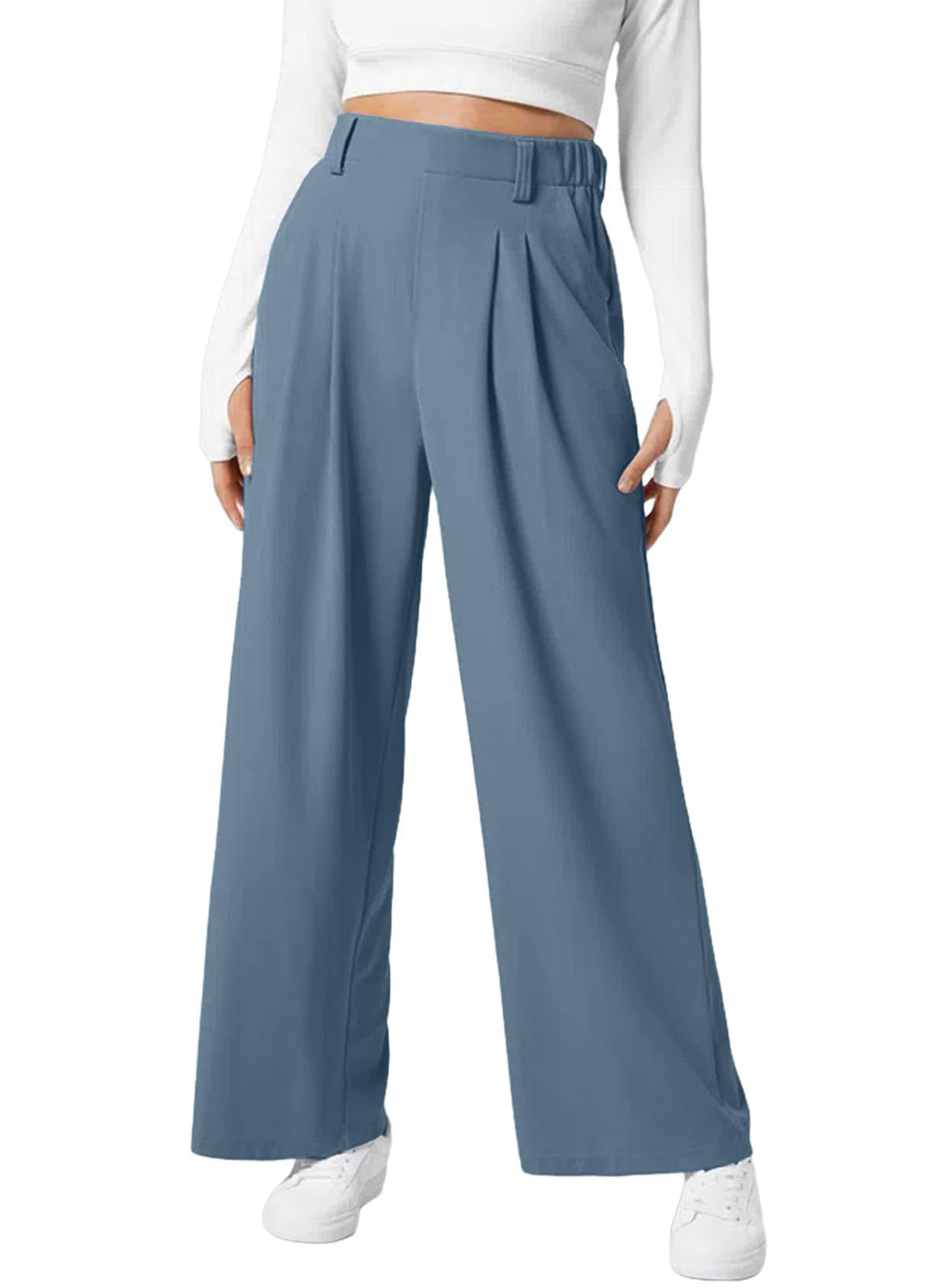 Textured Wide-Leg Pants