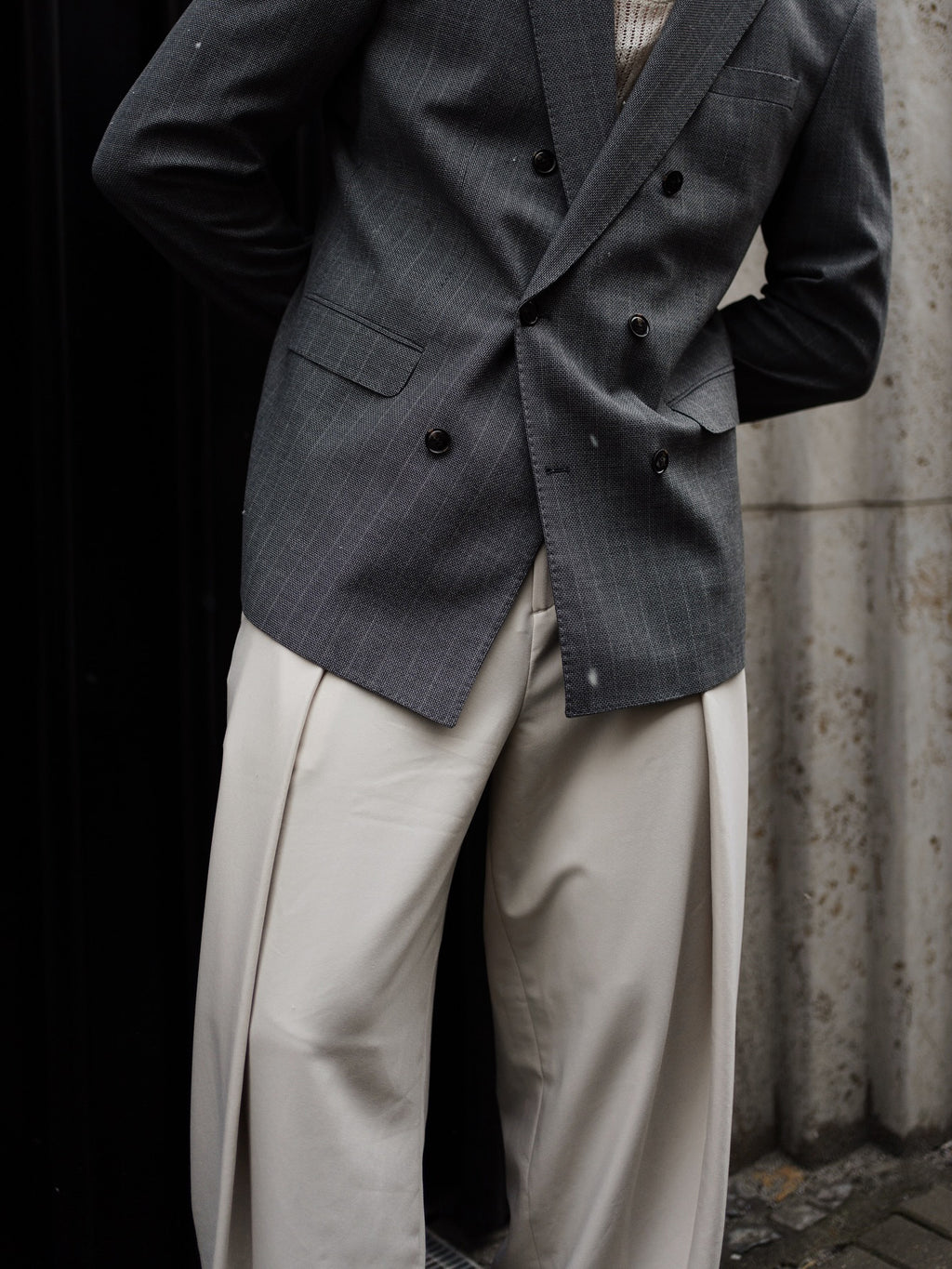 High-Waisted Pleated Trousers